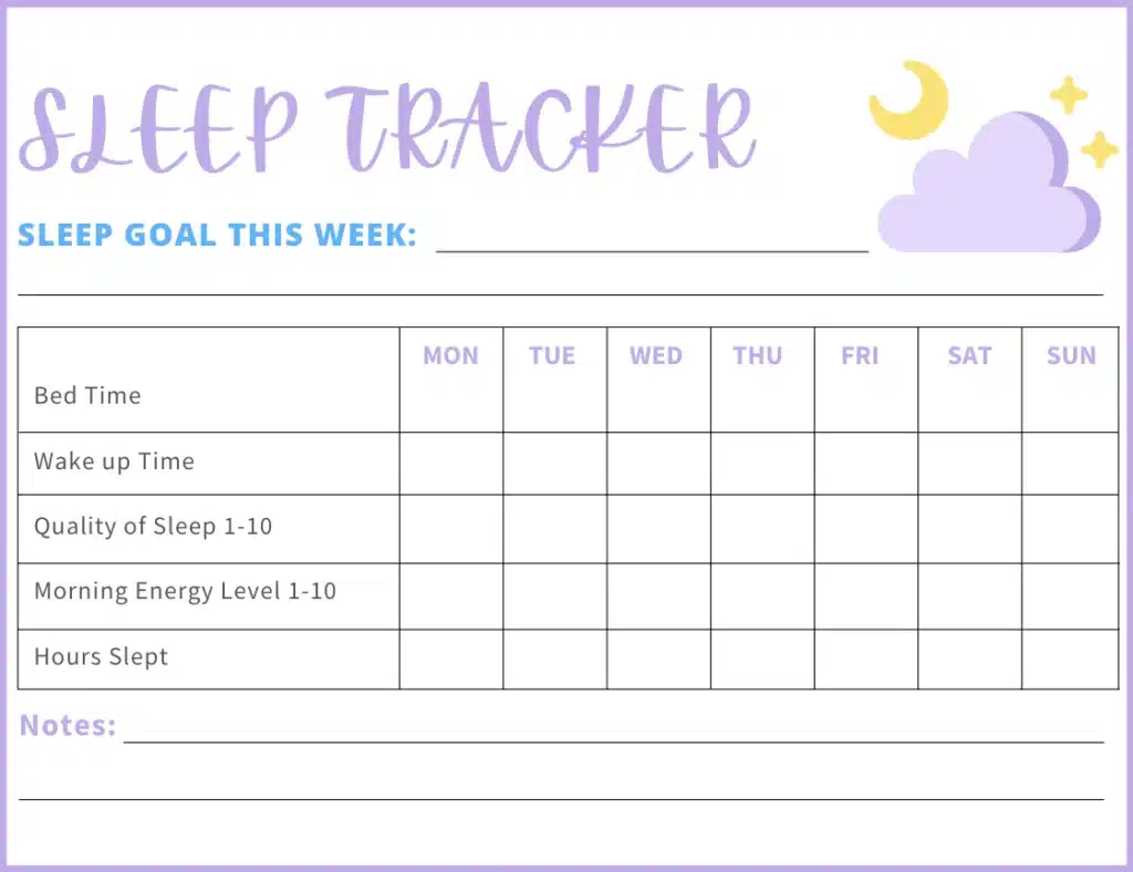 free sleep tracker pdf
