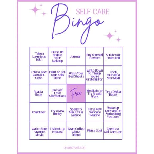 How to Use Printable Self Care Bingo to Enhace Your Self-Care Practices ...